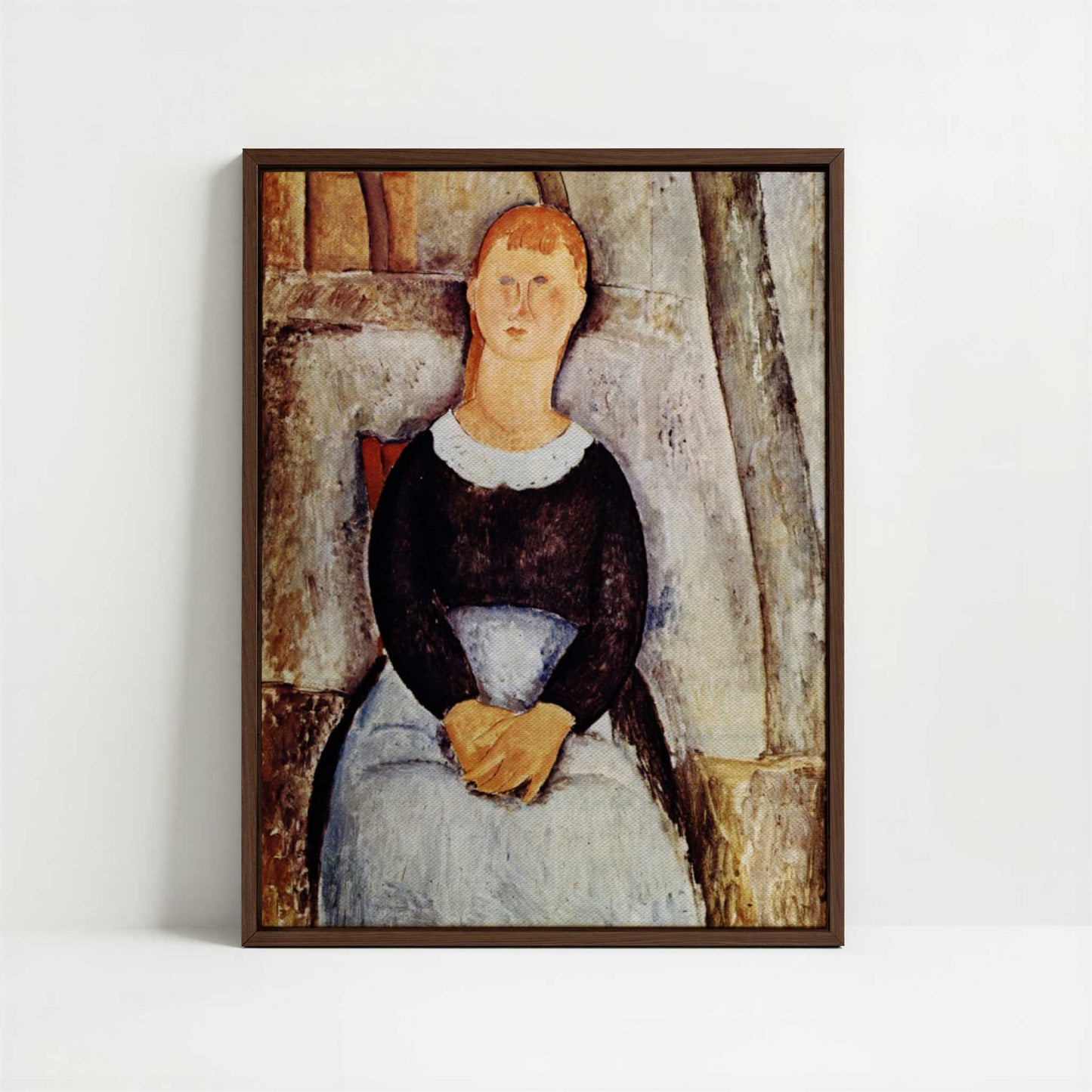 Framed Canvas - Framed canvas in dark wood color frame