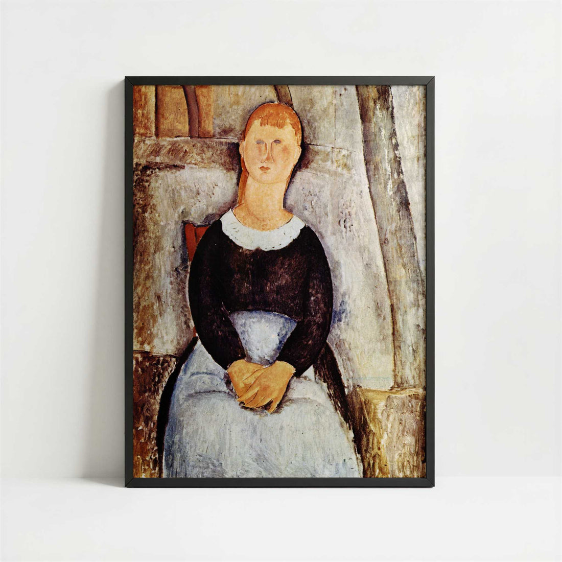 La Jolie Epiciere (1918) by Amedeo Modigliani – Art Print - Art print in black frame