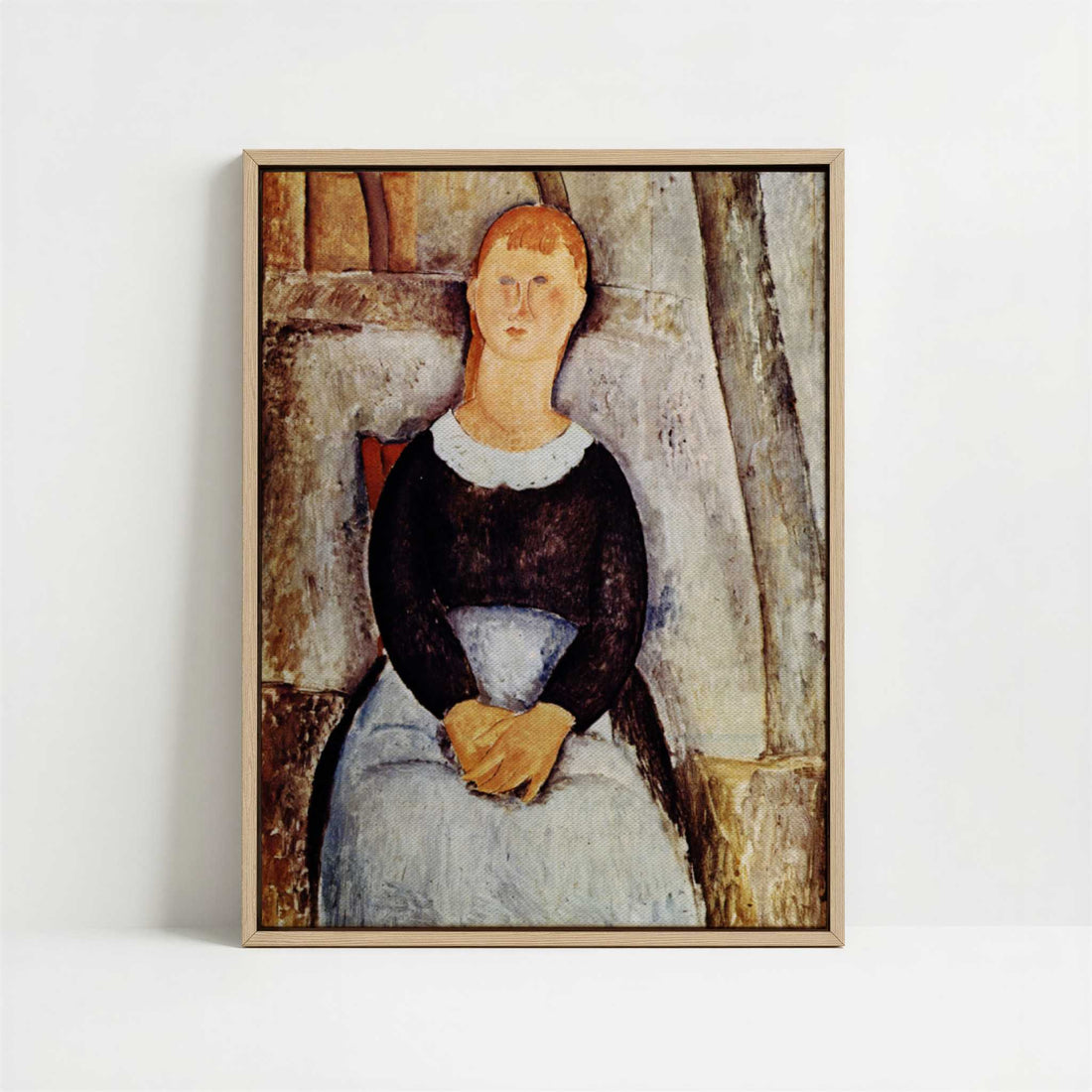 Framed Canvas - Framed canvas in oak color frame