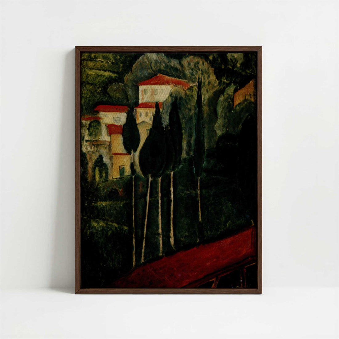 Framed Canvas - Framed canvas in dark wood color frame
