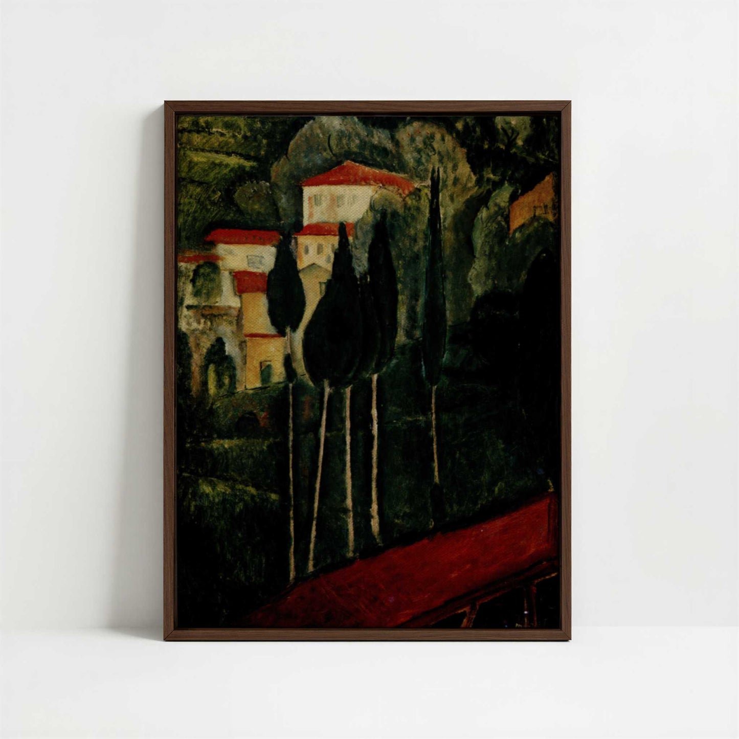 Framed Canvas - Framed canvas in dark wood color frame