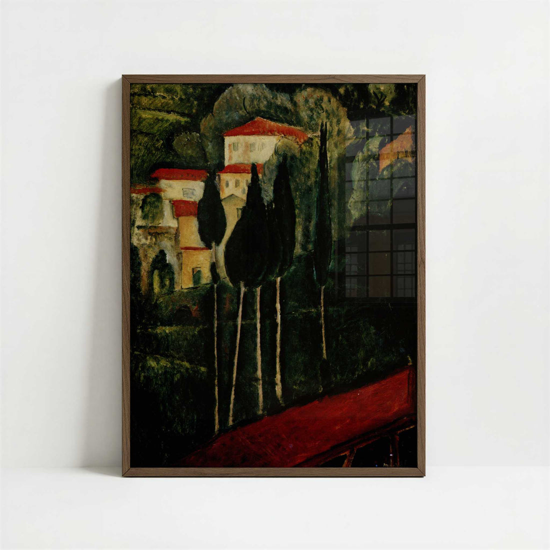 Landscape (1919) by Amedeo Modigliani – Art Print - Art print in dark wood frame