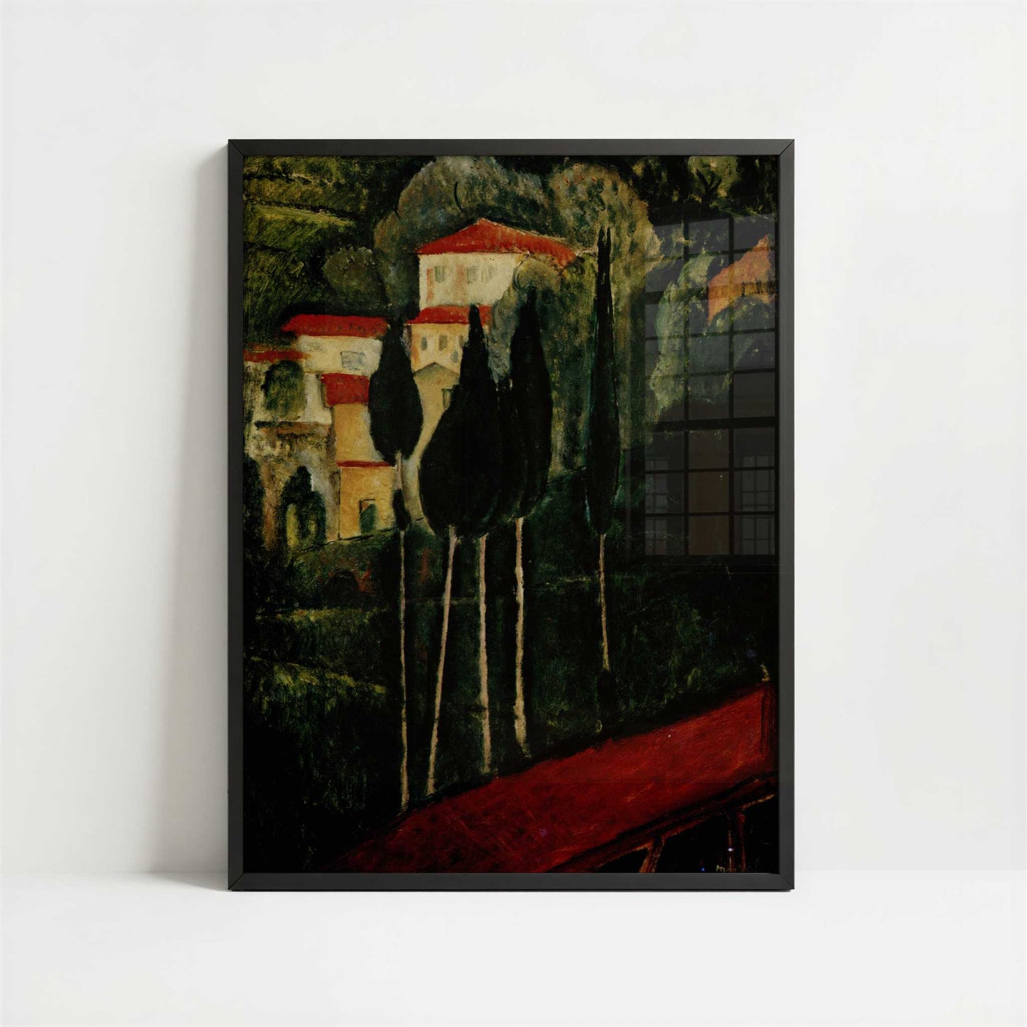 Landscape (1919) by Amedeo Modigliani – Art Print - Art print in black frame