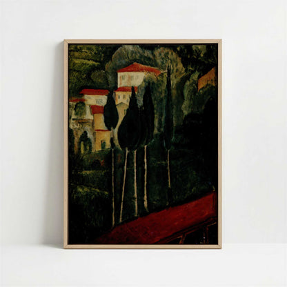 Framed Canvas - Framed canvas in oak color frame
