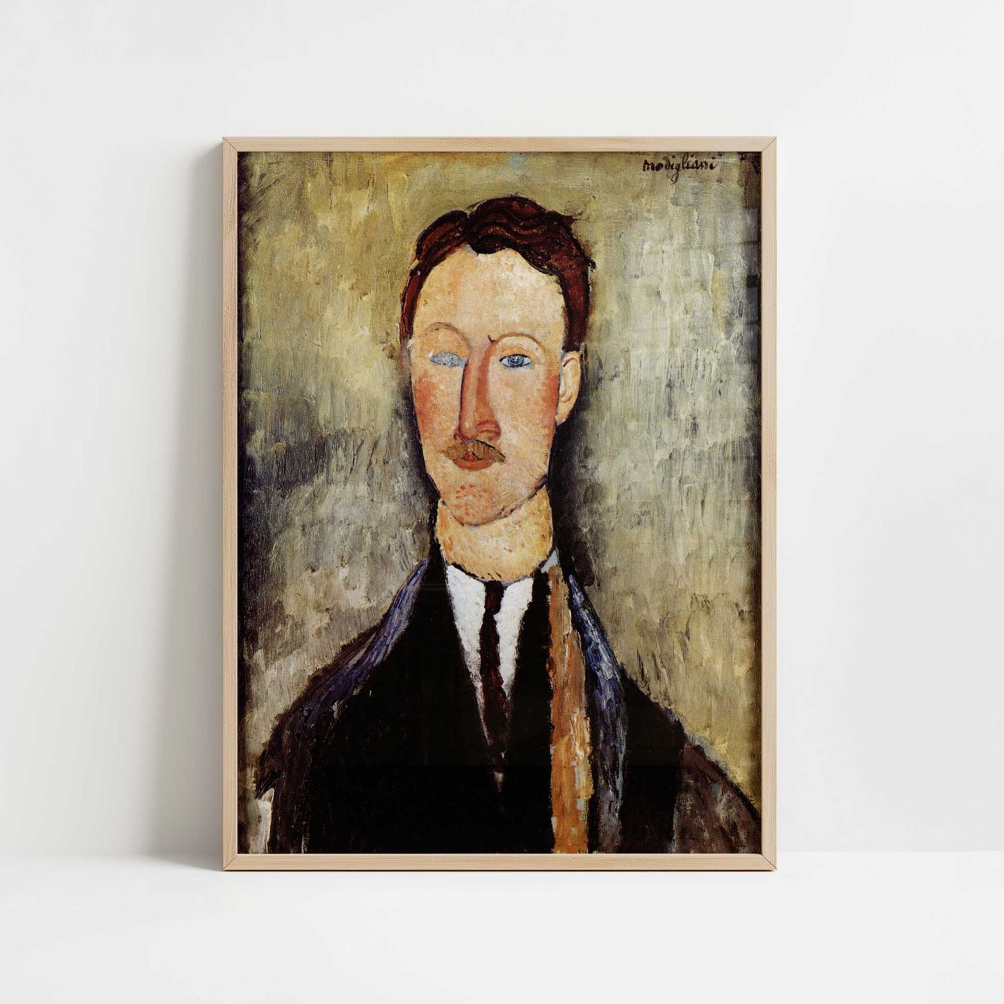 Leopold Survage (1918) by Amedeo Modigliani – Art Print - Art print in oak frame