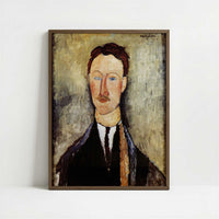 Leopold Survage (1918) by Amedeo Modigliani – Art Print - Art print in dark wood frame
