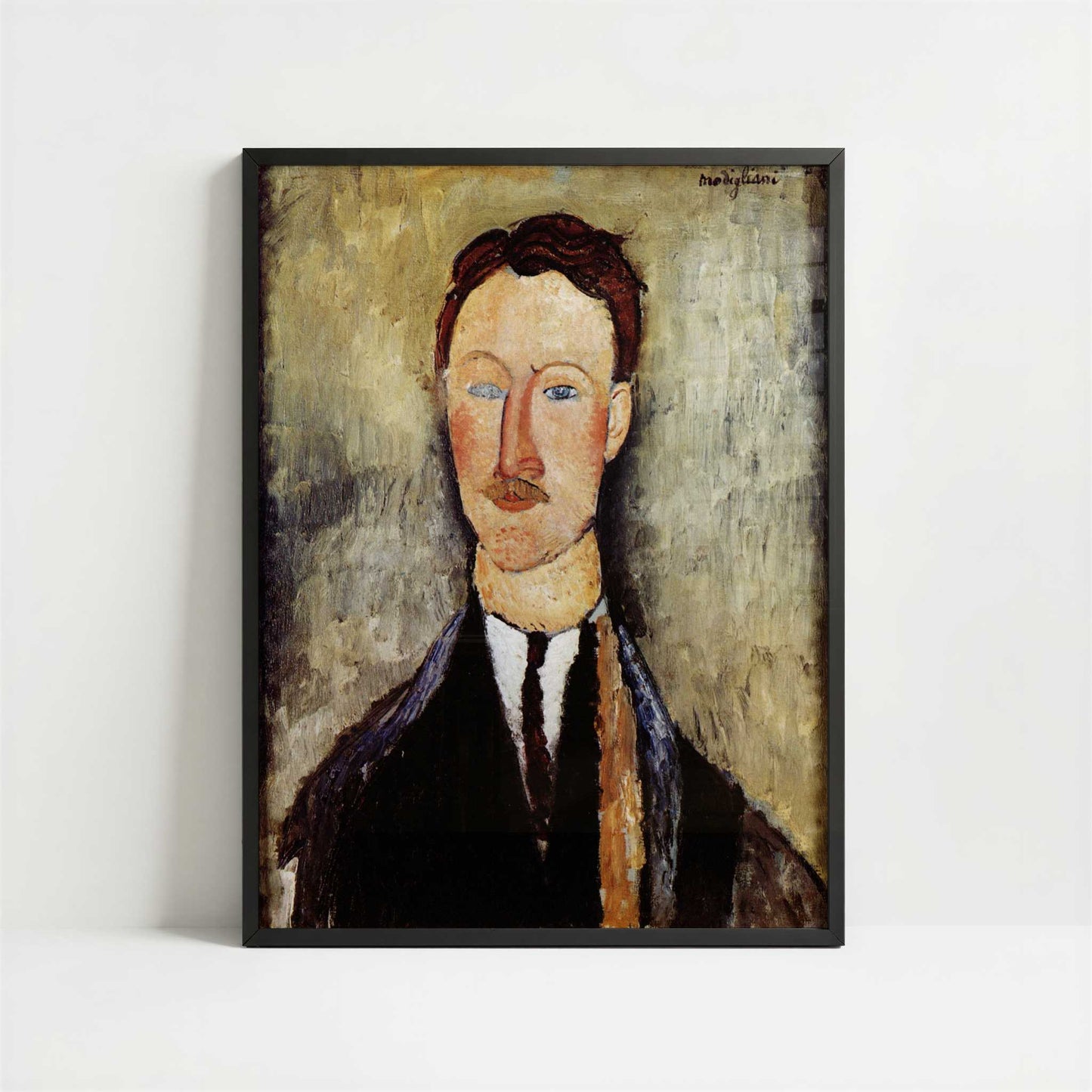 Leopold Survage (1918) by Amedeo Modigliani – Art Print - Art print in black frame