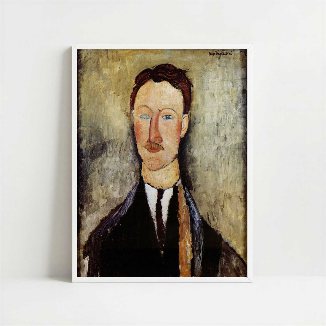 Leopold Survage (1918) by Amedeo Modigliani – Art Print - Art print in white frame