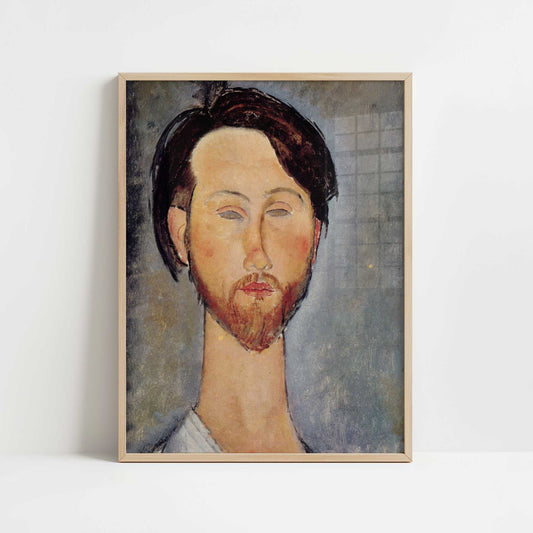 Leopold Zborovski (1918) by Amedeo Modigliani – Art Print - Art print in oak frame
