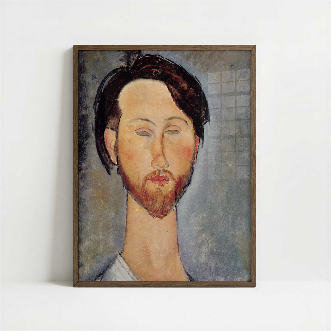 Leopold Zborovski (1918) by Amedeo Modigliani – Art Print - Art print in dark wood frame