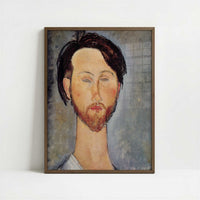 Leopold Zborovski (1918) by Amedeo Modigliani – Art Print - Art print in dark wood frame