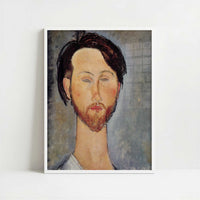 Leopold Zborovski (1918) by Amedeo Modigliani – Art Print - Art print in white frame