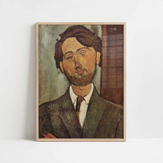 Leopold Zborowski (1916) by Amedeo Modigliani – Art Print - Art print in oak frame