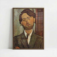 Leopold Zborowski (1916) by Amedeo Modigliani – Art Print - Art print in dark wood frame