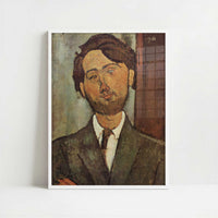 Leopold Zborowski (1916) by Amedeo Modigliani – Art Print - Art print in white frame