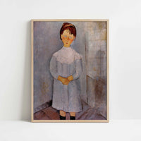Little Girl in Blue (1918) by Amedeo Modigliani – Art Print - Art print in oak frame