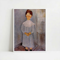 Little Girl in Blue (1918) by Amedeo Modigliani – Art Print - Art print in white frame