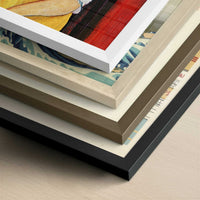 Lunia Czechowska with a Fan (1919) by Amedeo Modigliani – Art Print - Close-up detail of the different frames