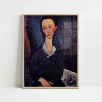 Lunia Czechowska (1916) by Amedeo Modigliani – Art Print - Art print in oak frame