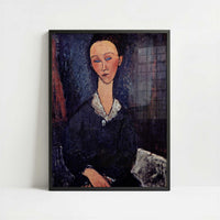 Lunia Czechowska (1916) by Amedeo Modigliani – Art Print - Art print in black frame