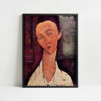 Lunia Czechowska (1918) by Amedeo Modigliani – Art Print - Art print in black frame