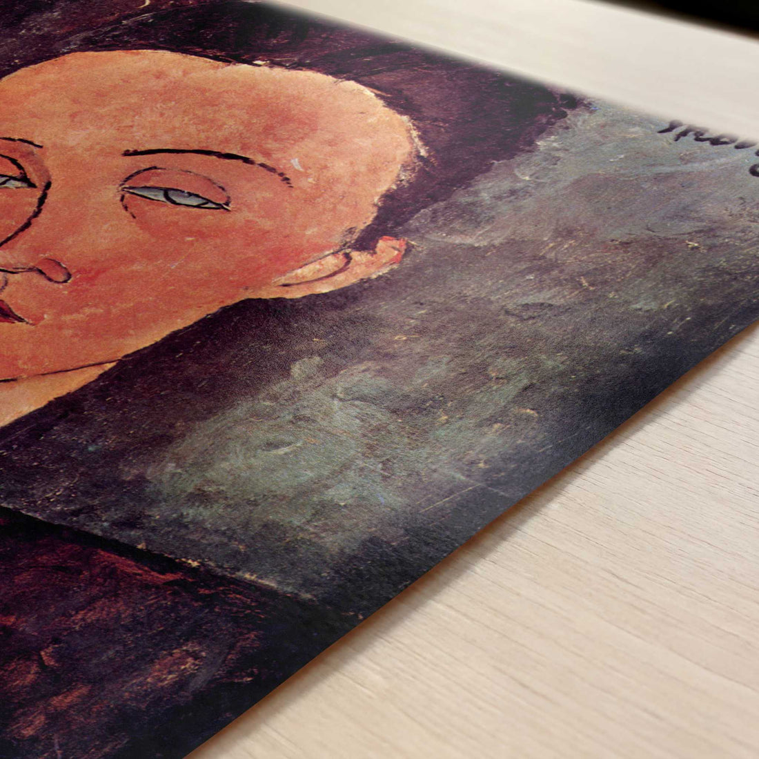 Lunia Czechowska (1918) by Amedeo Modigliani – Art Print - Close-up detail of the art print