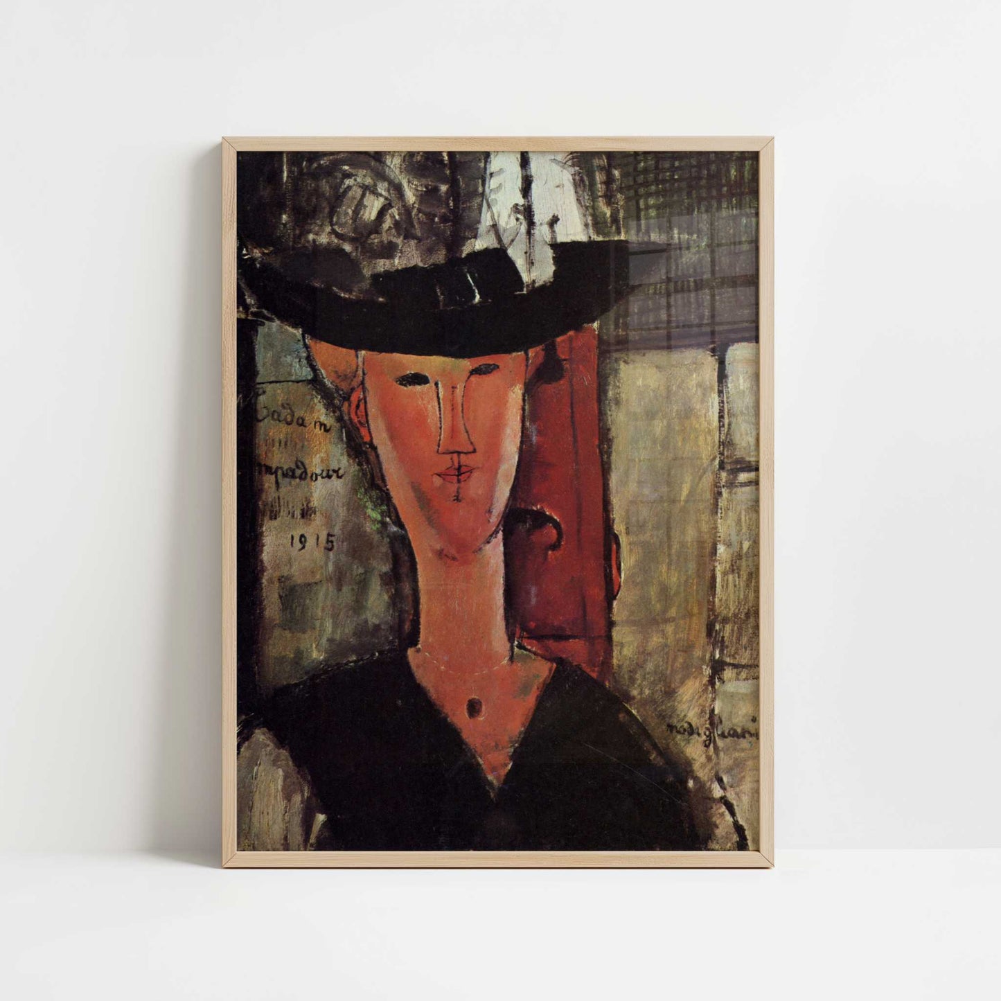 Madam Pompadour (1915) by Amedeo Modigliani – Art Print - Art print in oak frame