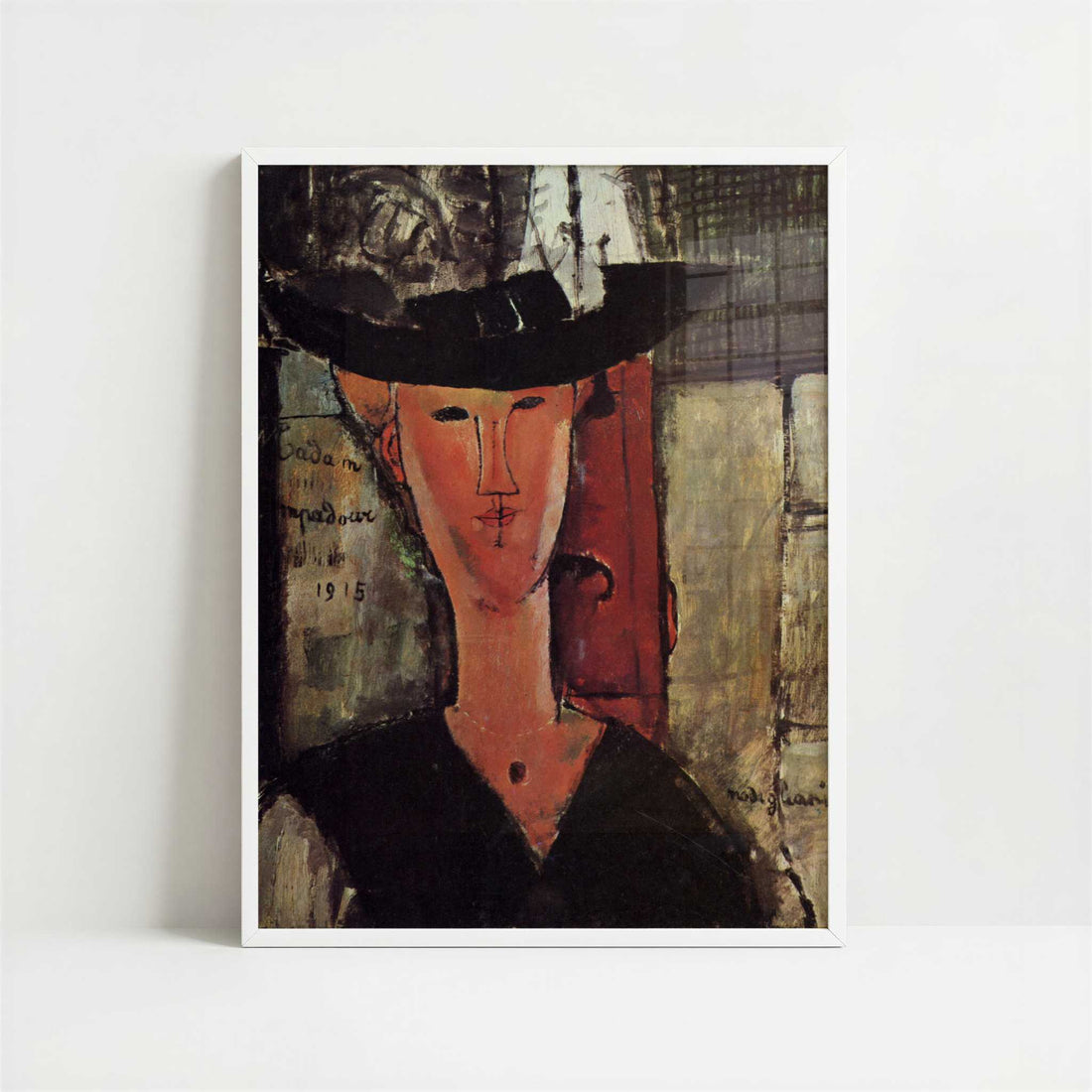 Madam Pompadour (1915) by Amedeo Modigliani – Art Print - Art print in white frame