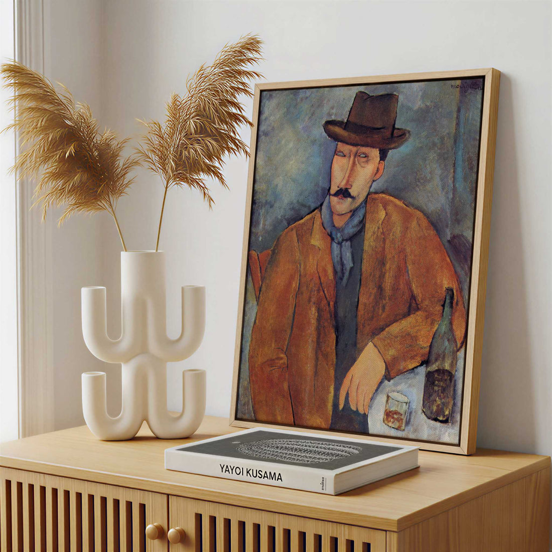 Framed Canvas - Framed canvas in a stylish interior setting