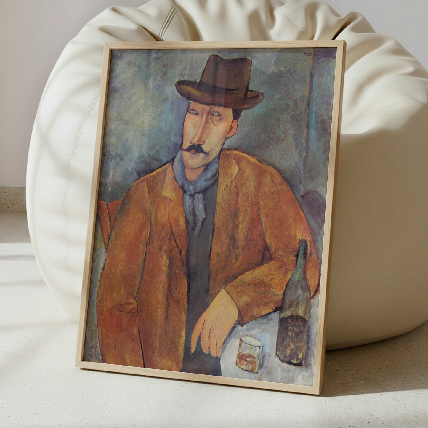 Man Leaning on a Table (1918) by Amedeo Modigliani – Art Print - Interior inspiration