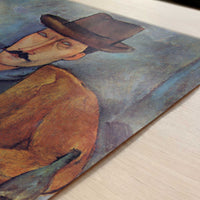 Man Leaning on a Table (1918) by Amedeo Modigliani – Art Print - Close-up detail of the art print