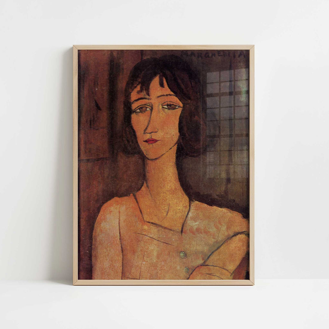 Margherita (1916) by Amedeo Modigliani – Art Print - Art print in oak frame