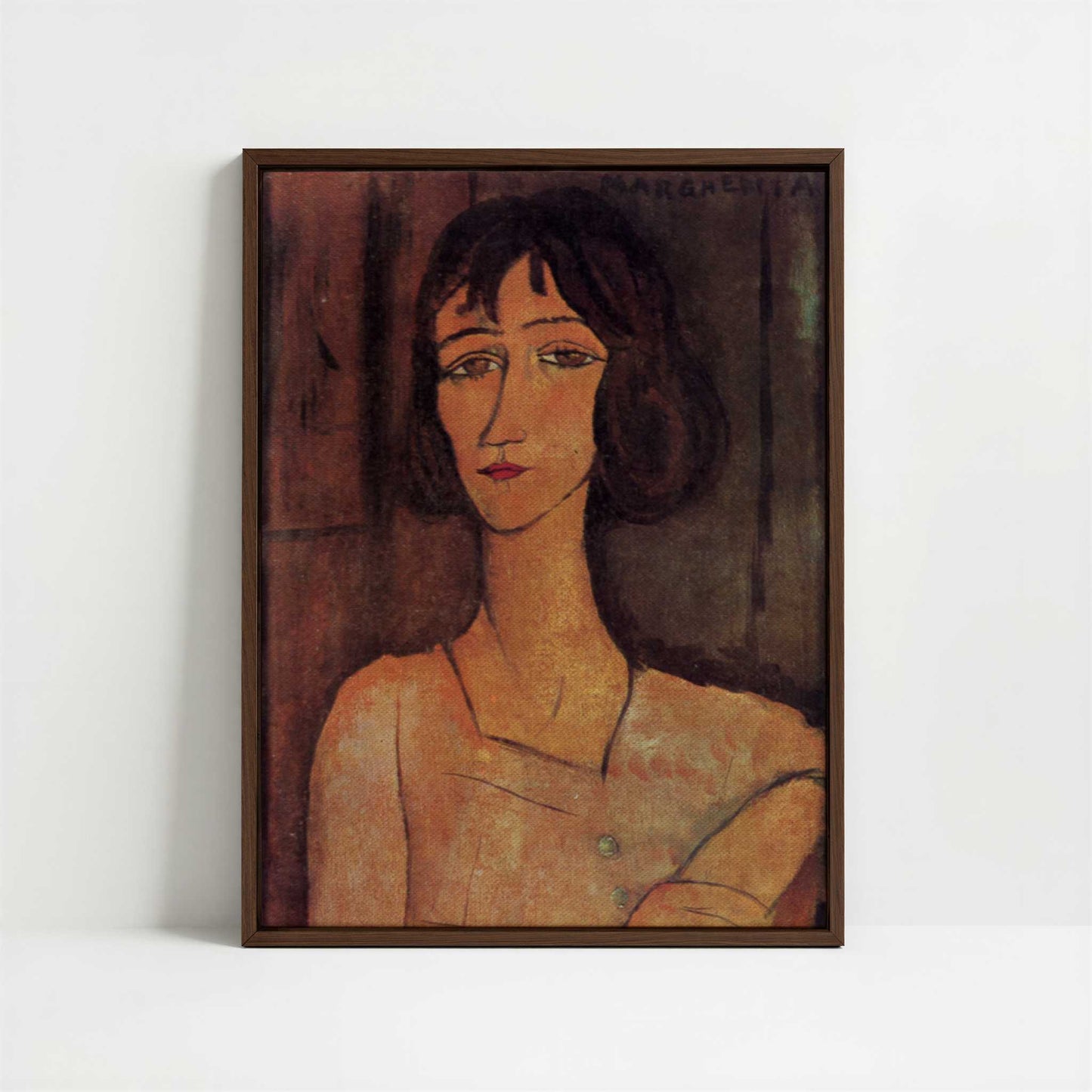 Framed Canvas - Framed canvas in dark wood color frame
