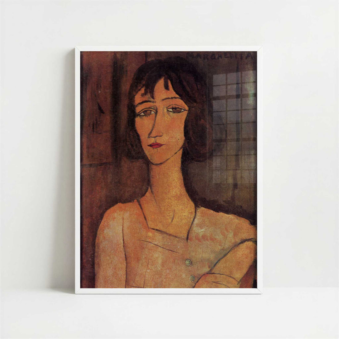 Margherita (1916) by Amedeo Modigliani – Art Print - Art print in white frame
