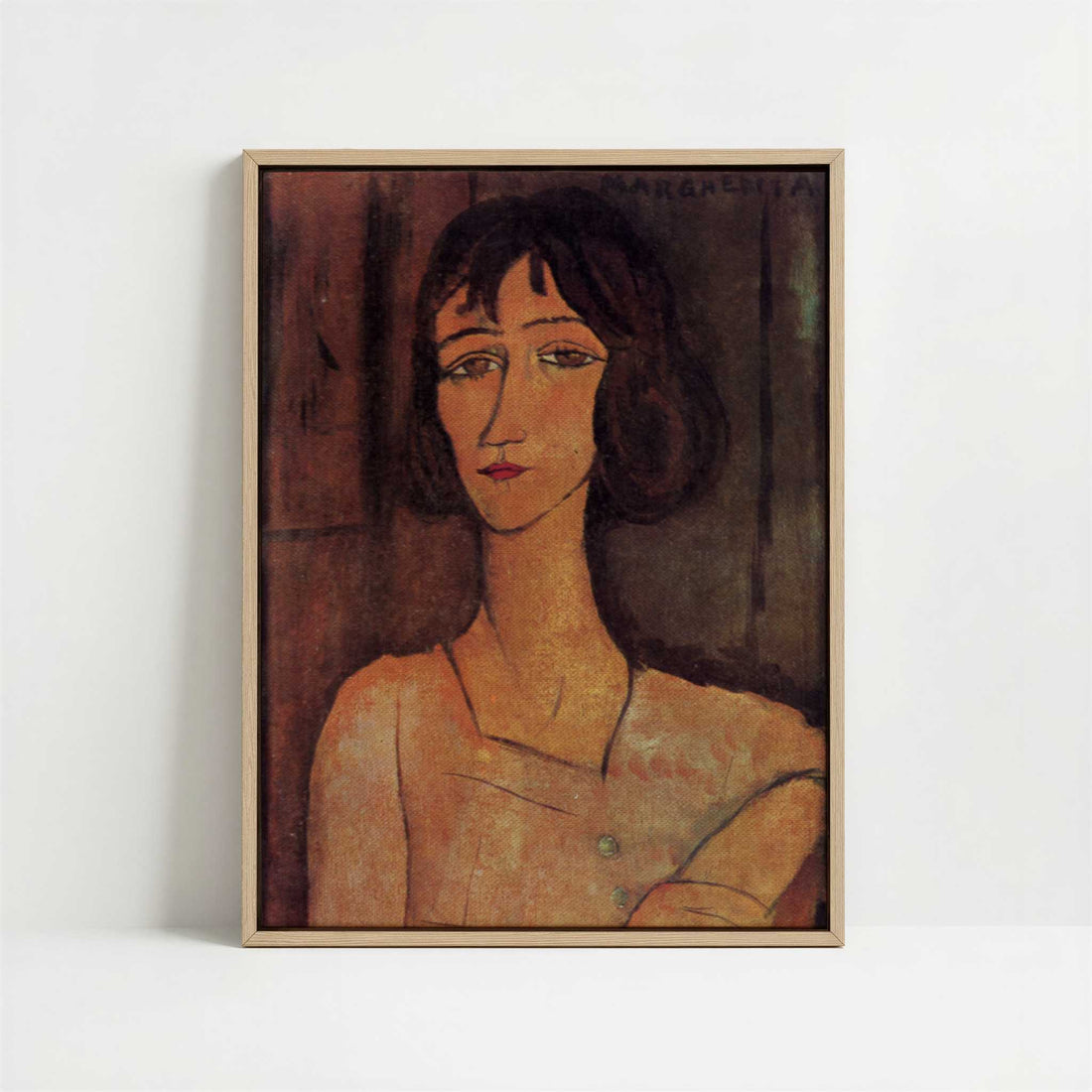 Framed Canvas - Framed canvas in oak color frame