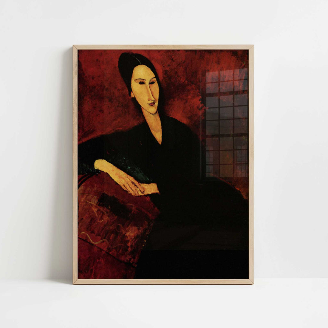 Mme Zborowska on a Sofa (1917) by Amedeo Modigliani – Art Print - Art print in oak frame