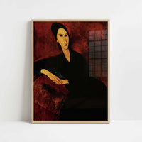 Mme Zborowska on a Sofa (1917) by Amedeo Modigliani – Art Print - Art print in oak frame
