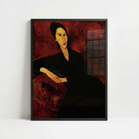 Mme Zborowska on a Sofa (1917) by Amedeo Modigliani – Art Print - Art print in black frame