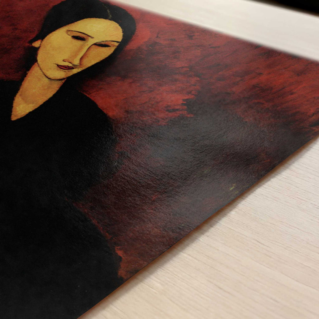 Mme Zborowska on a Sofa (1917) by Amedeo Modigliani – Art Print - Close-up detail of the art print