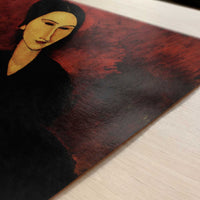 Mme Zborowska on a Sofa (1917) by Amedeo Modigliani – Art Print - Close-up detail of the art print