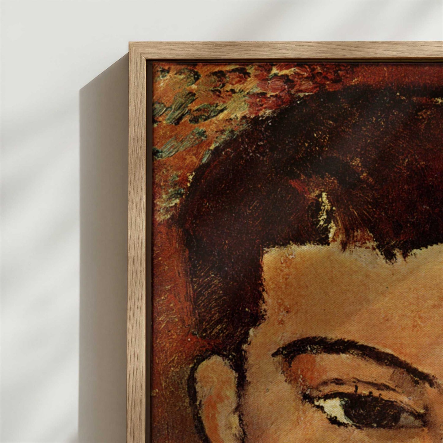 Framed Canvas - Close-up detail and texture of the framed canvas