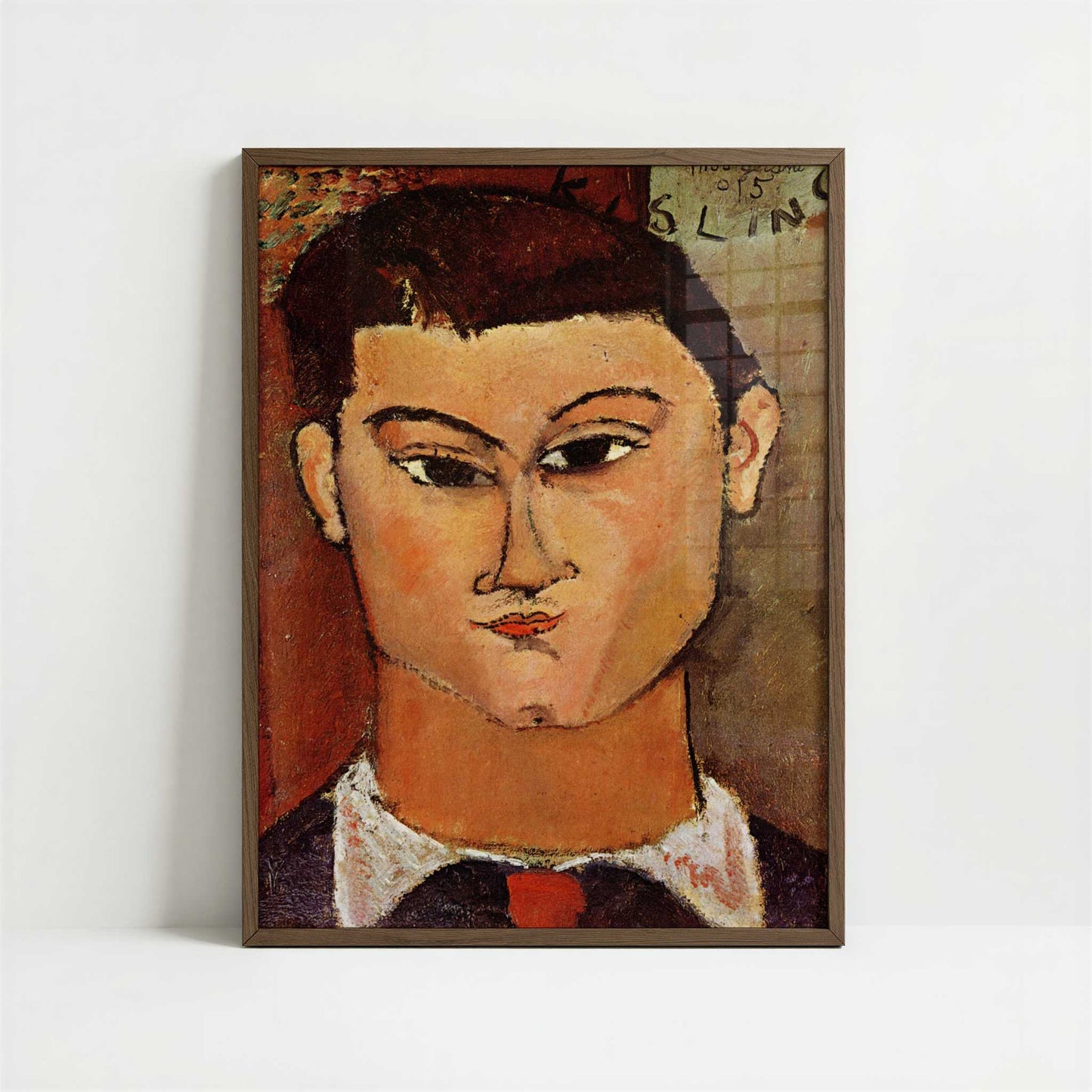 Moise Kisling (1915) by Amedeo Modigliani – Art Print - Art print in dark wood frame