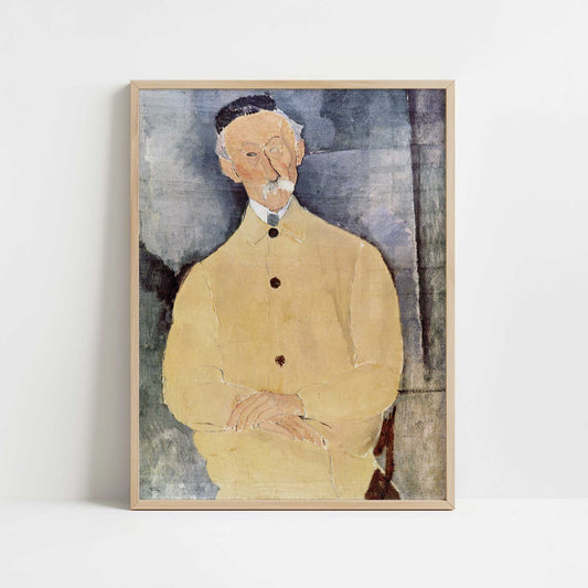 Monsieur Lepoutre (1916) by Amedeo Modigliani – Art Print - Art print in oak frame