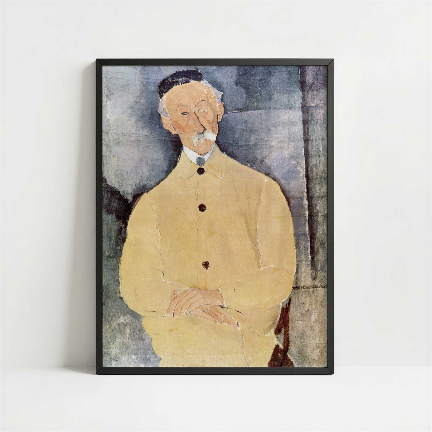 Monsieur Lepoutre (1916) by Amedeo Modigliani – Art Print - Art print in black frame