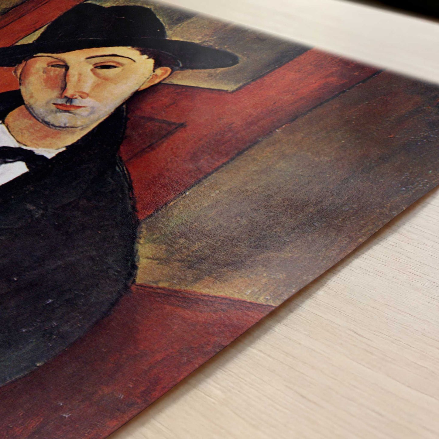 Monsieur Mario (1919) by Amedeo Modigliani – Art Print - Close-up detail of the art print