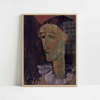 Pierrot (1915) by Amedeo Modigliani – Art Print - Art print in oak frame