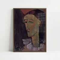 Pierrot (1915) by Amedeo Modigliani – Art Print - Art print in dark wood frame