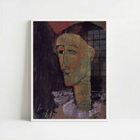 Pierrot (1915) by Amedeo Modigliani – Art Print - Art print in white frame
