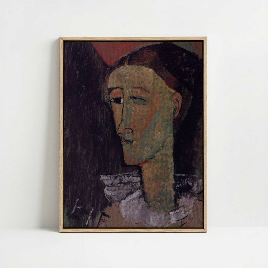 Framed Canvas - Framed canvas in oak color frame