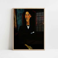 Portrait of Jean Cocteau (1916) by Amedeo Modigliani – Art Print - Art print in oak frame
